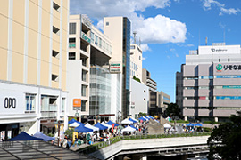 新百合ヶ丘駅前 マルシェ開催時の風景
